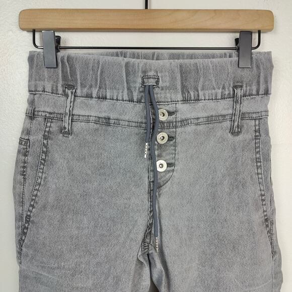 Bevy Flog Jeans Womens 23 Slim Fit Stretch Gray Wash Button Fly Made in Israel - Picture 3 of 8
